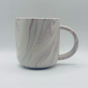 WORLD MARKET Stoneware Mug, Burgundy/Pink/Gray Marble Swirl pattern